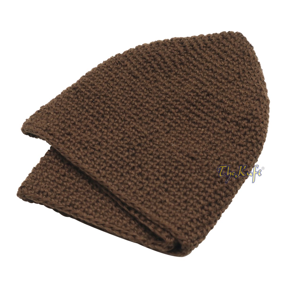 Plain Extra Dark Brown Hand-Crocheted 100% Cotton Kufi Hat Design and Comfortable Fit