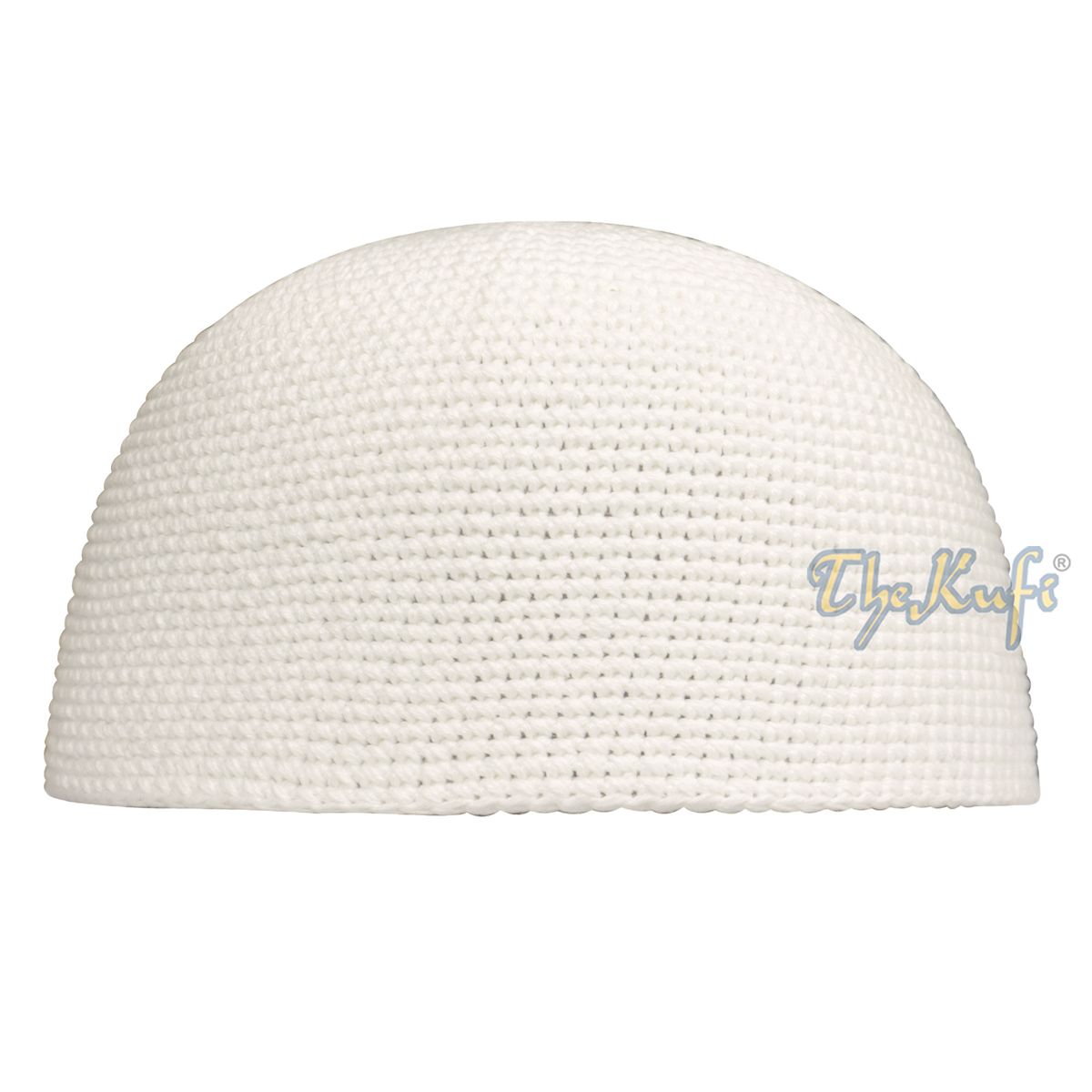 Plain Off-White Hand-Crocheted 100% Cotton Kufi Hat Design and Comfortable Fit