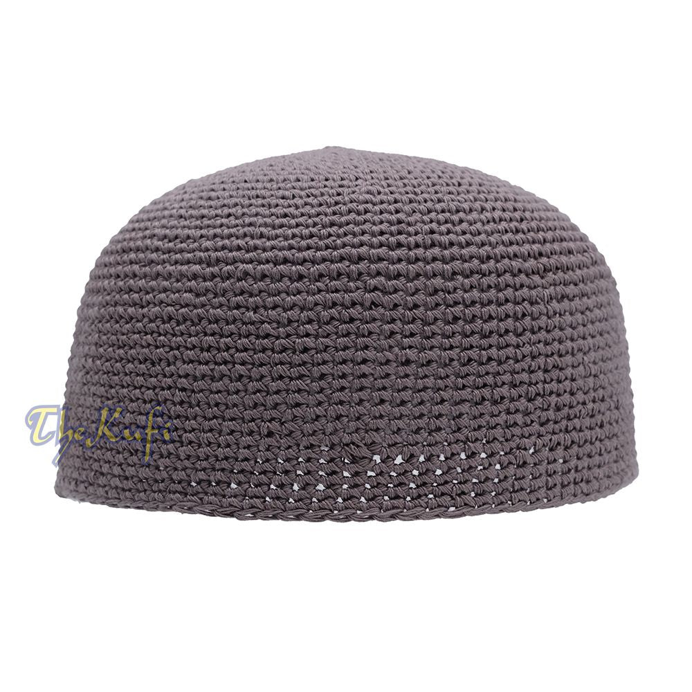 Graphite Gray Hand-Crocheted 100% Cotton Kufi Hat Design and Comfortable Fit
