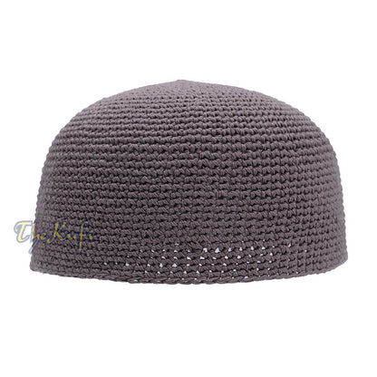 Graphite Gray Hand-Crocheted 100% Cotton Kufi Hat Design and Comfortable Fit