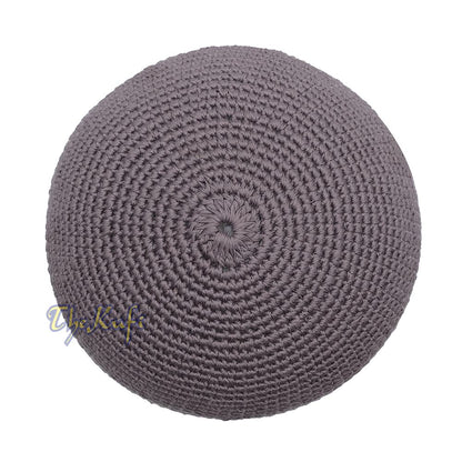 Graphite Gray Hand-Crocheted 100% Cotton Kufi Hat Design and Comfortable Fit