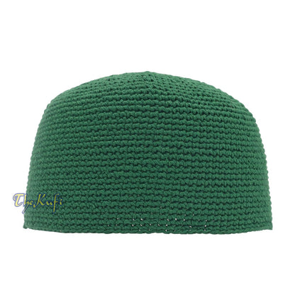 Medina Green Hand-Crocheted 100% Cotton Jacquard Kufi Hat Design and Comfortable Fit