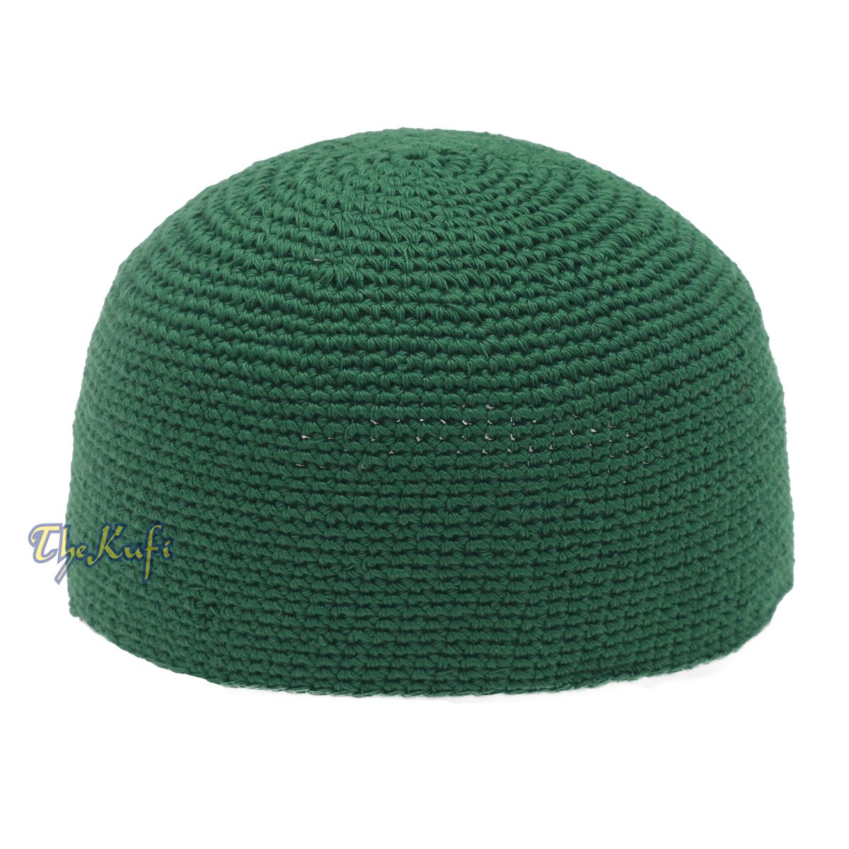 Medina Green Hand-Crocheted 100% Cotton Jacquard Kufi Hat Design and Comfortable Fit