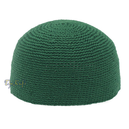 Medina Green Hand-Crocheted 100% Cotton Jacquard Kufi Hat Design and Comfortable Fit