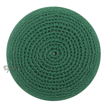 Medina Green Hand-Crocheted 100% Cotton Jacquard Kufi Hat Design and Comfortable Fit