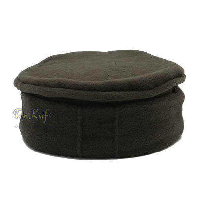 Army Green Afghani Pakol Stretchable Faux Wool Soft Mujahidin Kufi Hat