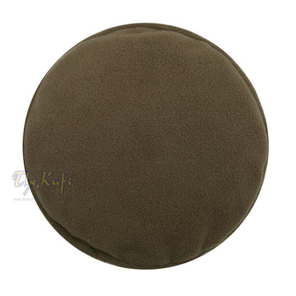 Dark Khaki Afghan Style Faux Wool Stretchable Pakol Mujahidin Kufi Hat
