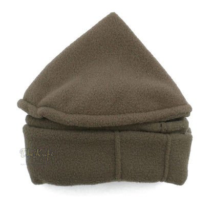 Dark Khaki Afghan Style Faux Wool Stretchable Pakol Mujahidin Kufi Hat