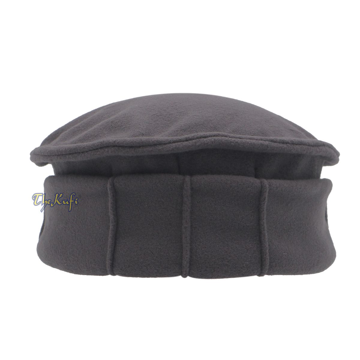 Afghan Style Dark Gray Faux Wool Stretchable Pakol Mujahidin Soft Kufi Hat