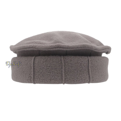 Gray Stretchable Faux Wool Afghan Style Pakol Mujahidin Soft Kufi Hat