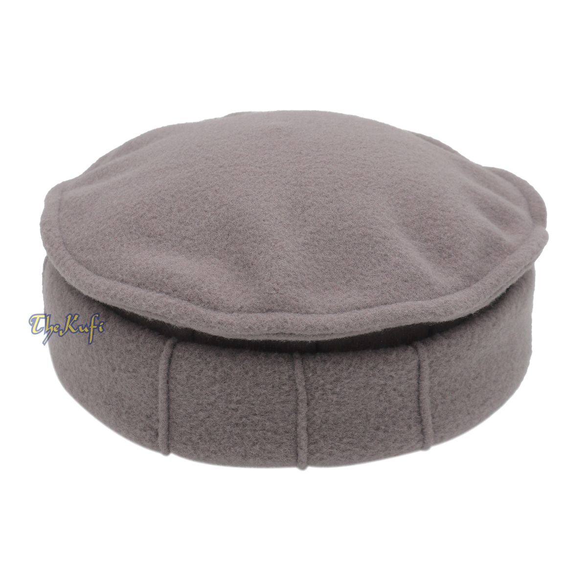 Gray Stretchable Faux Wool Afghan Style Pakol Mujahidin Soft Kufi Hat