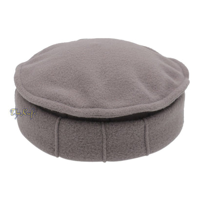 Gray Stretchable Faux Wool Afghan Style Pakol Mujahidin Soft Kufi Hat