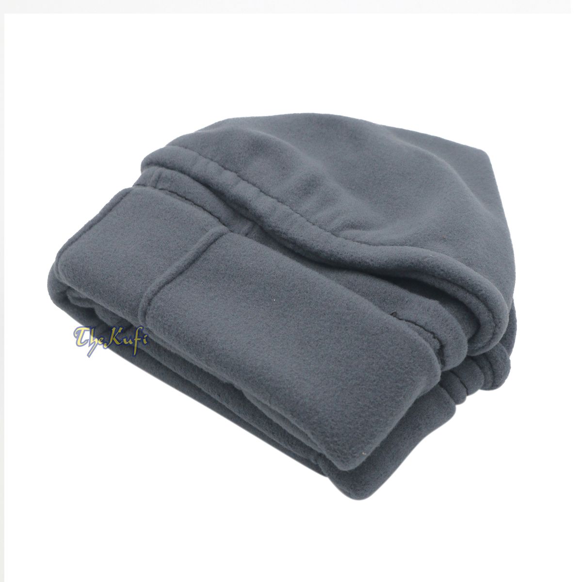 Afghani Hat Slate Gray Stretchable Faux Wool Pakol Mujahidin Soft Kufi