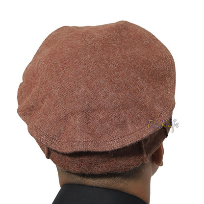 Afghani-Style Hat Brown Stretchable Faux Wool Pakol Mujahidin Soft Kufi
