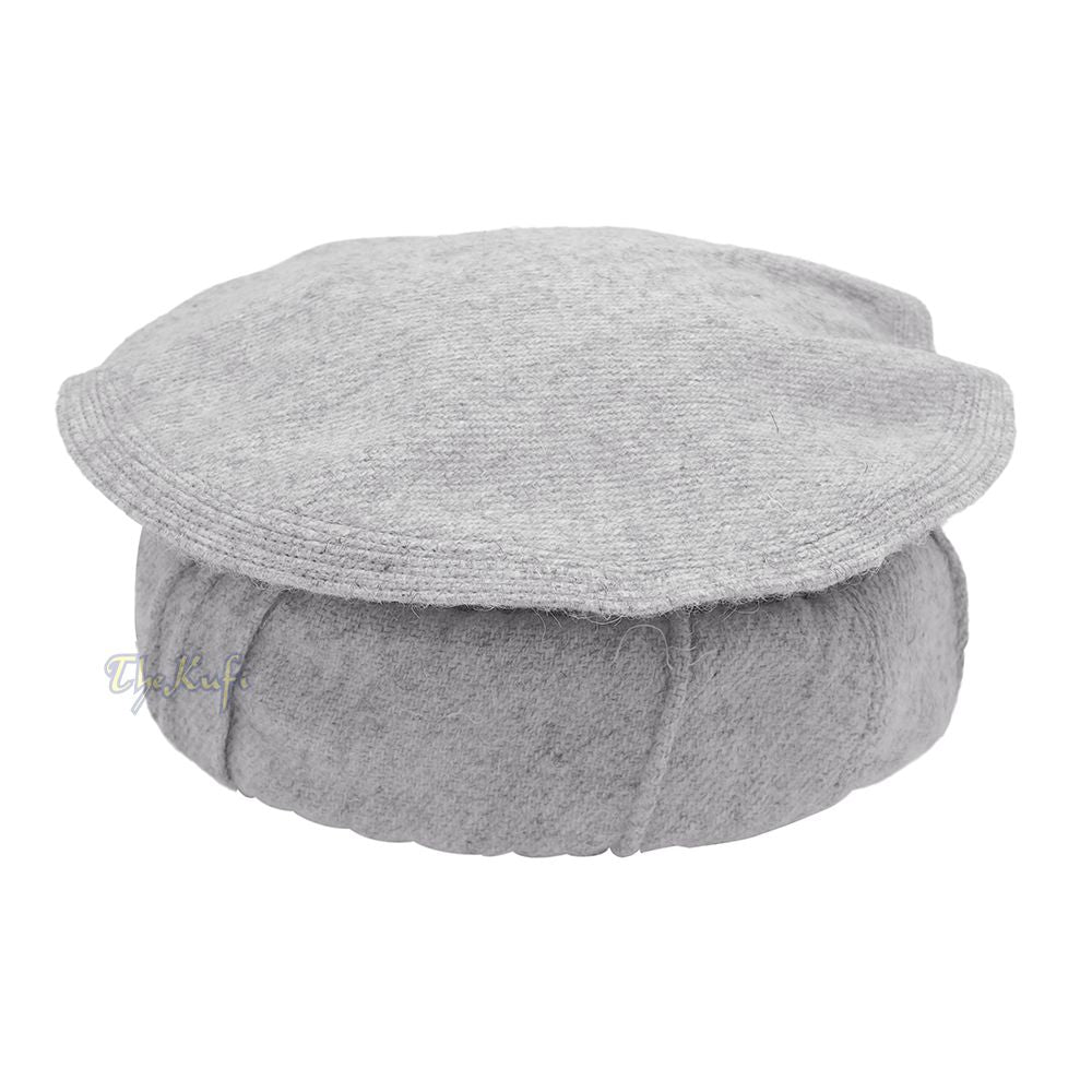 Afghani Hat Light Gray Stretchable Faux Wool Pakol Mujahidin Soft Traditional-style Kufi