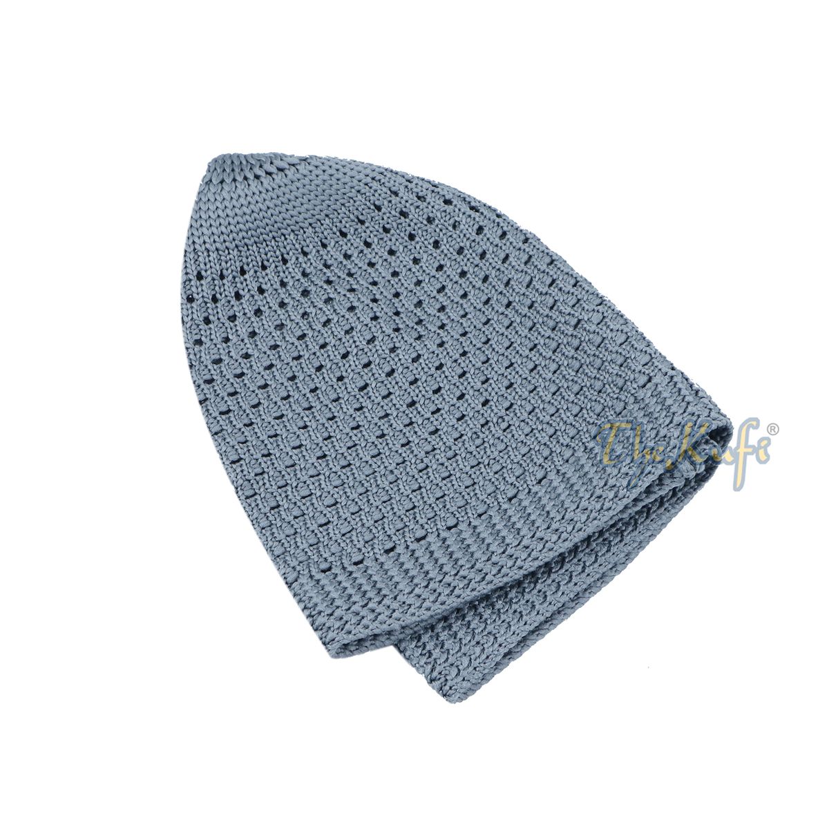 Gray Open-Weave Stretchy 100% Nylon Kufi Skull Caps