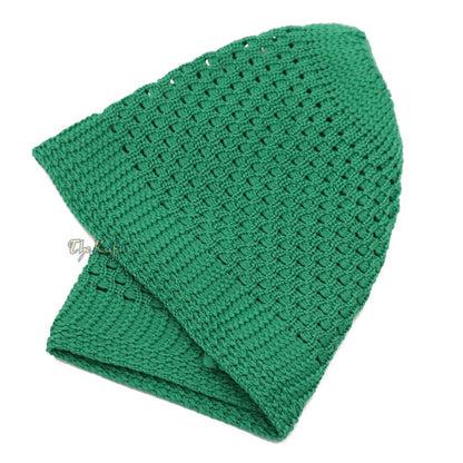 Light Green Open Weave Nylon Kufi Hat