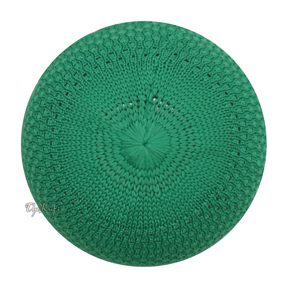 Light Green Open Weave Nylon Kufi Hat