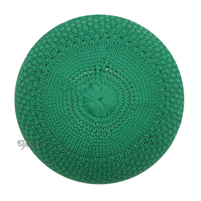 Light Green Open Weave Nylon Kufi Hat