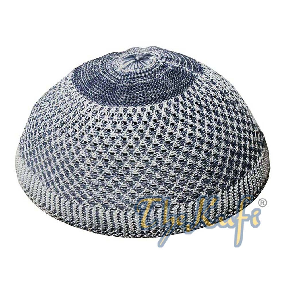 Black Faded Nylon Open-Weave Kufi