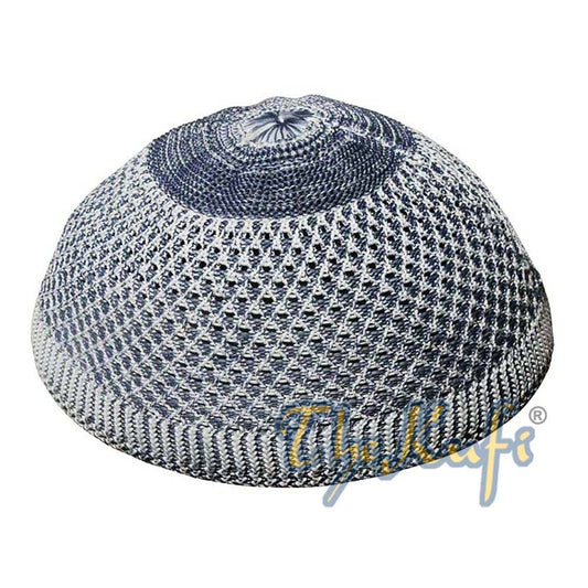 Black Faded Nylon Open-Weave Kufi