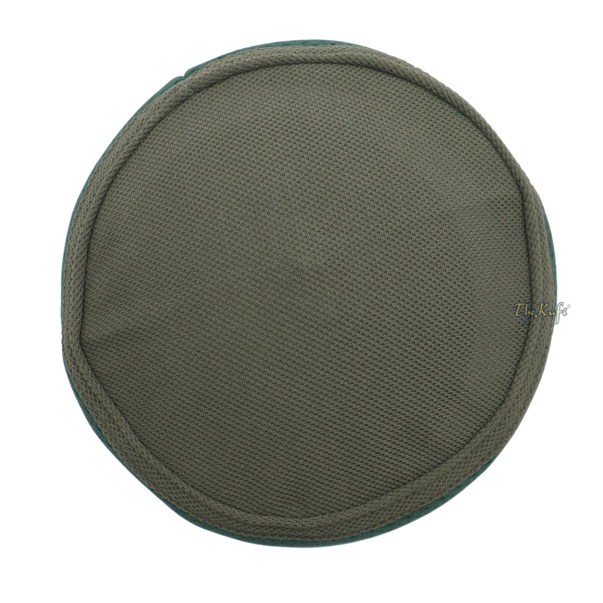Army Green and Dark Green Madun Vented Top Pliable Two-Color Round Kufi Hat