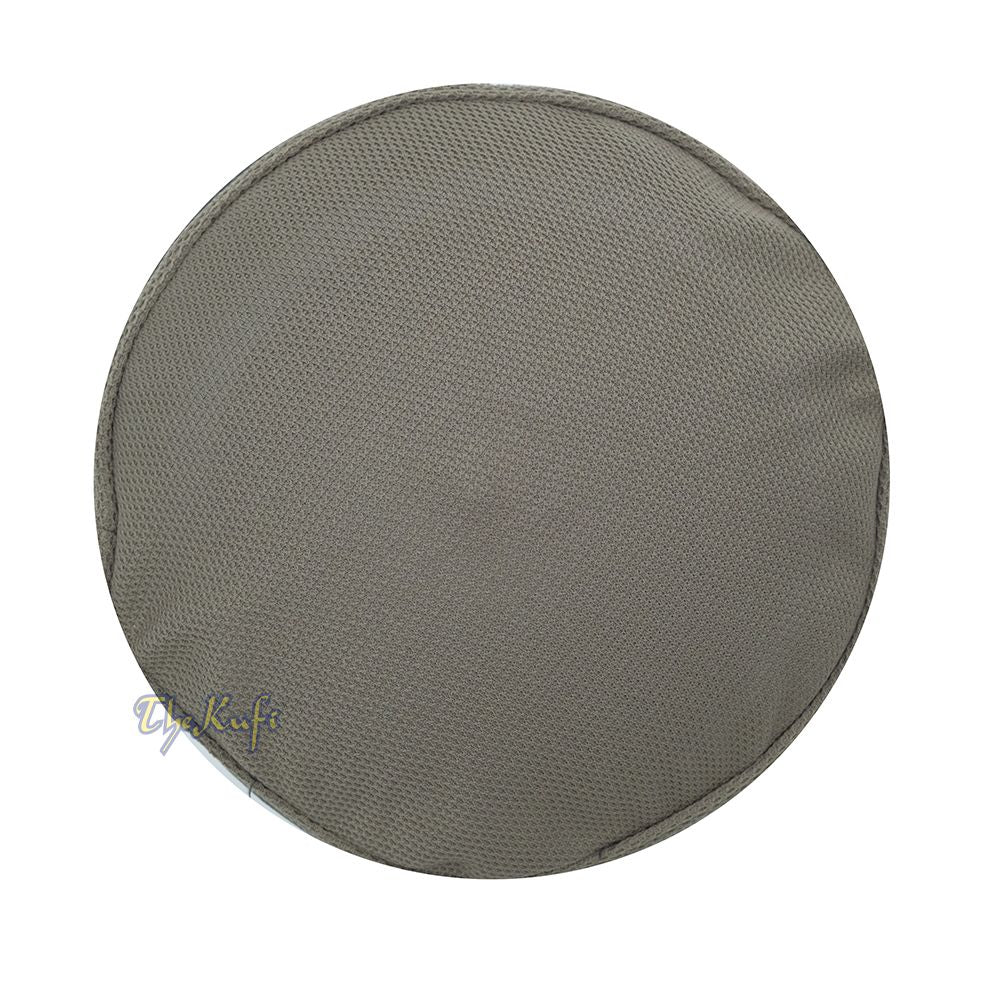 Army Green with Gray Madun Vented Top Pliable Two-Color Round Kufi Hat
