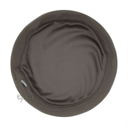 Army Green with Gray Madun Vented Top Pliable Two-Color Round Kufi Hat