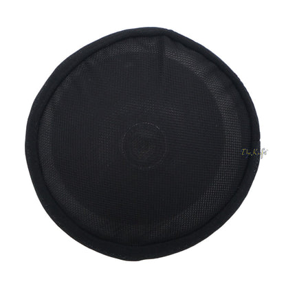 Black and Silver Madun Vented Top Pliable Two-Color Round Kufi Hat