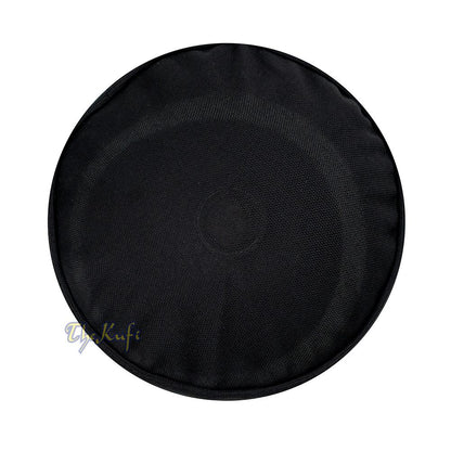 Black with White Madun Vented Top Pliable Two-Color Round Kufi Hat