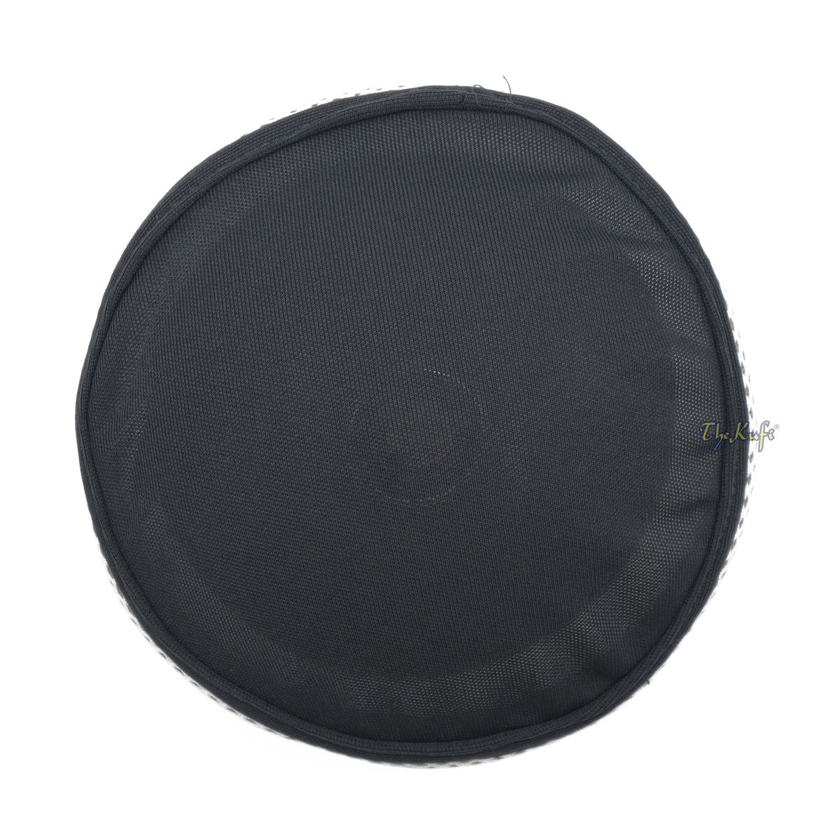 Dark Gray and Off-White Madun Vented Top Pliable Two-Color Round Kufi Hat