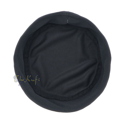 Dark Gray and Off-White Madun Vented Top Pliable Two-Color Round Kufi Hat