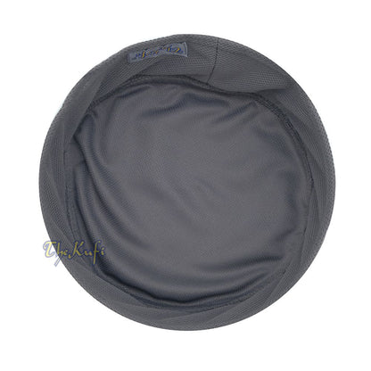 Dark Gray and Black Madun Vented Top Pliable Two-Color Round Kufi Hat