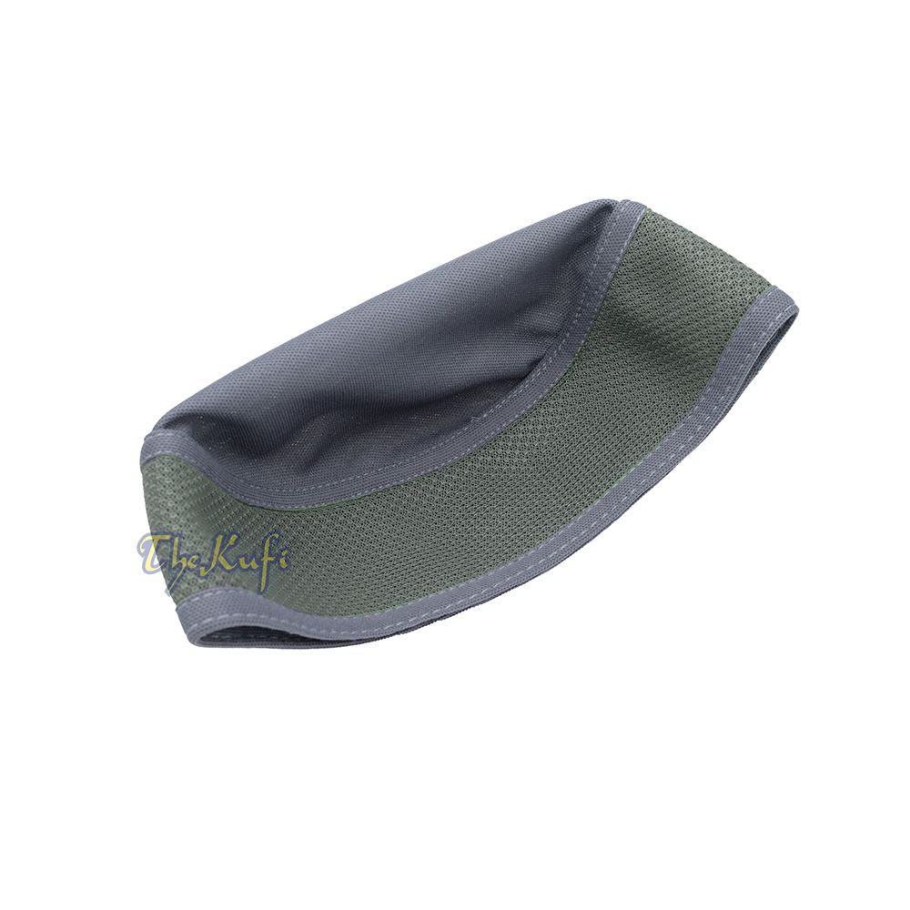 Dark Gray with Graphite Madun Vented Top Pliable Two-Color Round Kufi Hat
