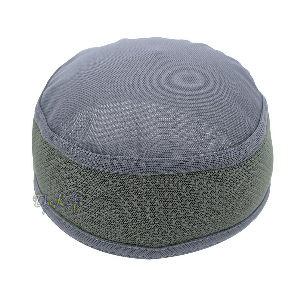 Dark Gray with Graphite Madun Vented Top Pliable Two-Color Round Kufi Hat