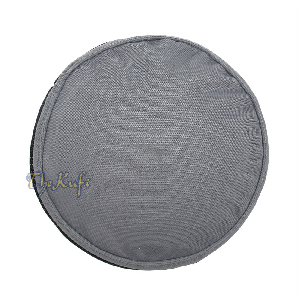 Gray and Silver Madun Vented Top Pliable Two-Color Round Kufi Hat