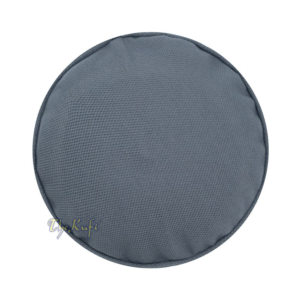 Gray Madun Vented Top Pliable Two-Color Round Kufi Hat