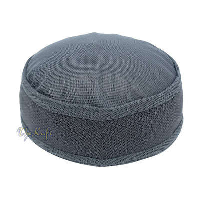 Gray Madun Vented Top Pliable Two-Color Round Kufi Hat