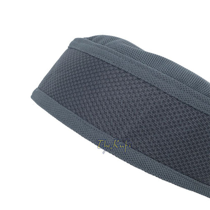 Gray Madun Vented Top Pliable Two-Color Round Kufi Hat