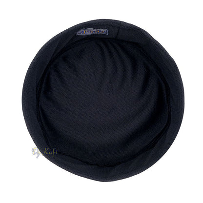 Black Madun Kufi – Pliable Round Black Net Sides Foldable Muslim Hat