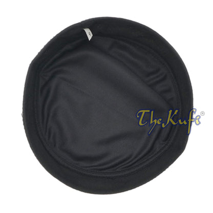 Black with Dark Gray Madun Vented Top Pliable Two-Color Round Kufi Hat