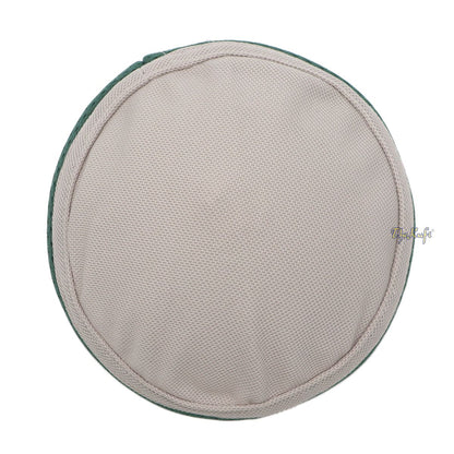 Light Khaki and Dark Green Madun Vented Top Pliable Two-Color Round Kufi Hat