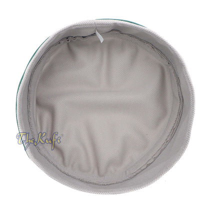 Light Khaki and Dark Green Madun Vented Top Pliable Two-Color Round Kufi Hat