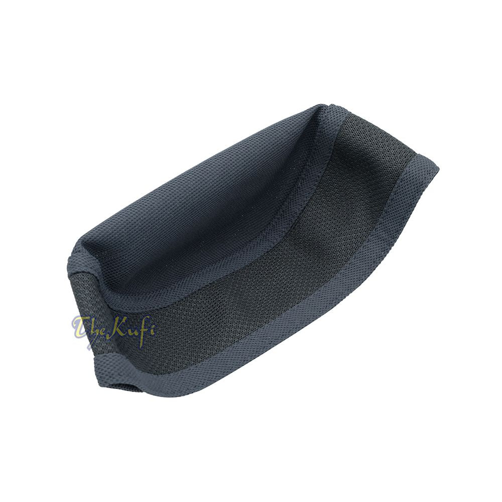 Gray with Dark Gray Madun Vented Top Pliable Two-Color Round Kufi Hat