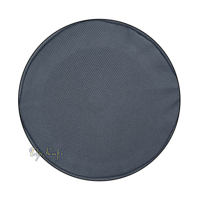 Gray with Dark Gray Madun Vented Top Pliable Two-Color Round Kufi Hat