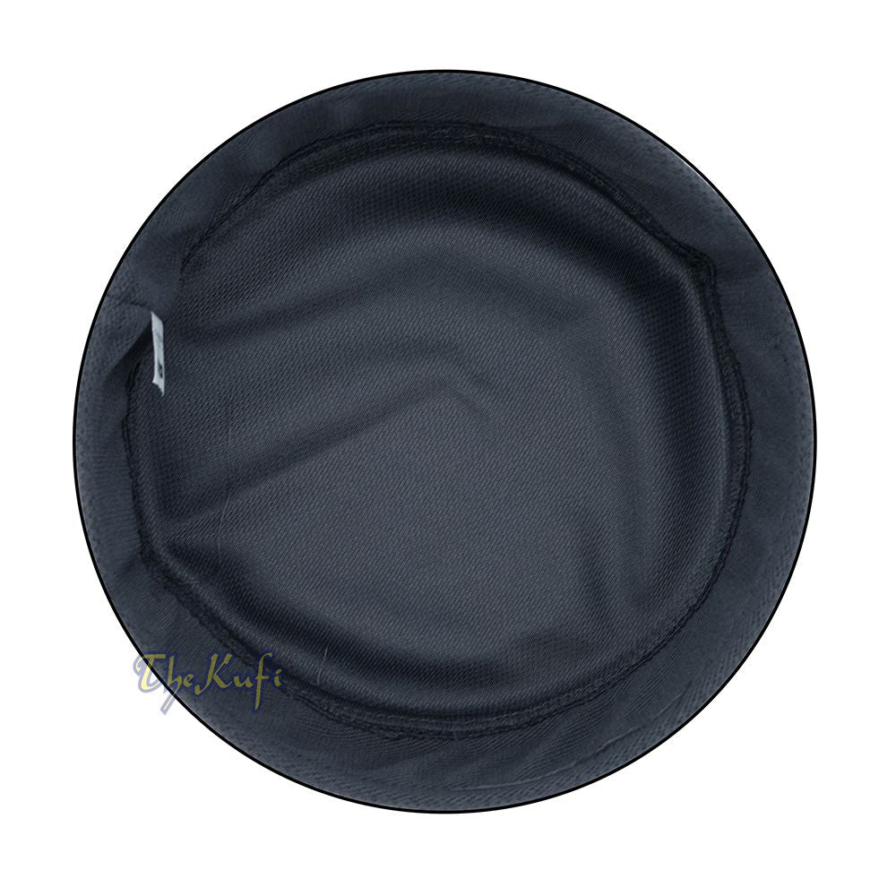 Gray with Dark Gray Madun Vented Top Pliable Two-Color Round Kufi Hat