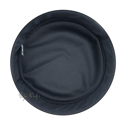 Gray with Dark Gray Madun Vented Top Pliable Two-Color Round Kufi Hat
