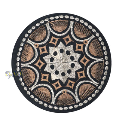 Buy 1 Get 1 Free! Omani Black Base with Silver Brown Plain Arch Embroidery Kufi