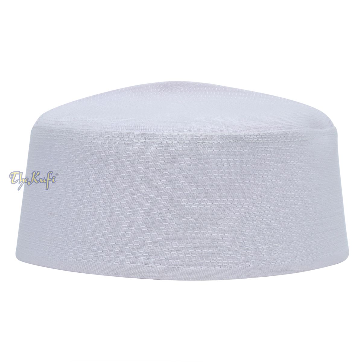Rigid Plain White Oval Hard Shell Habaib Kufi Hat
