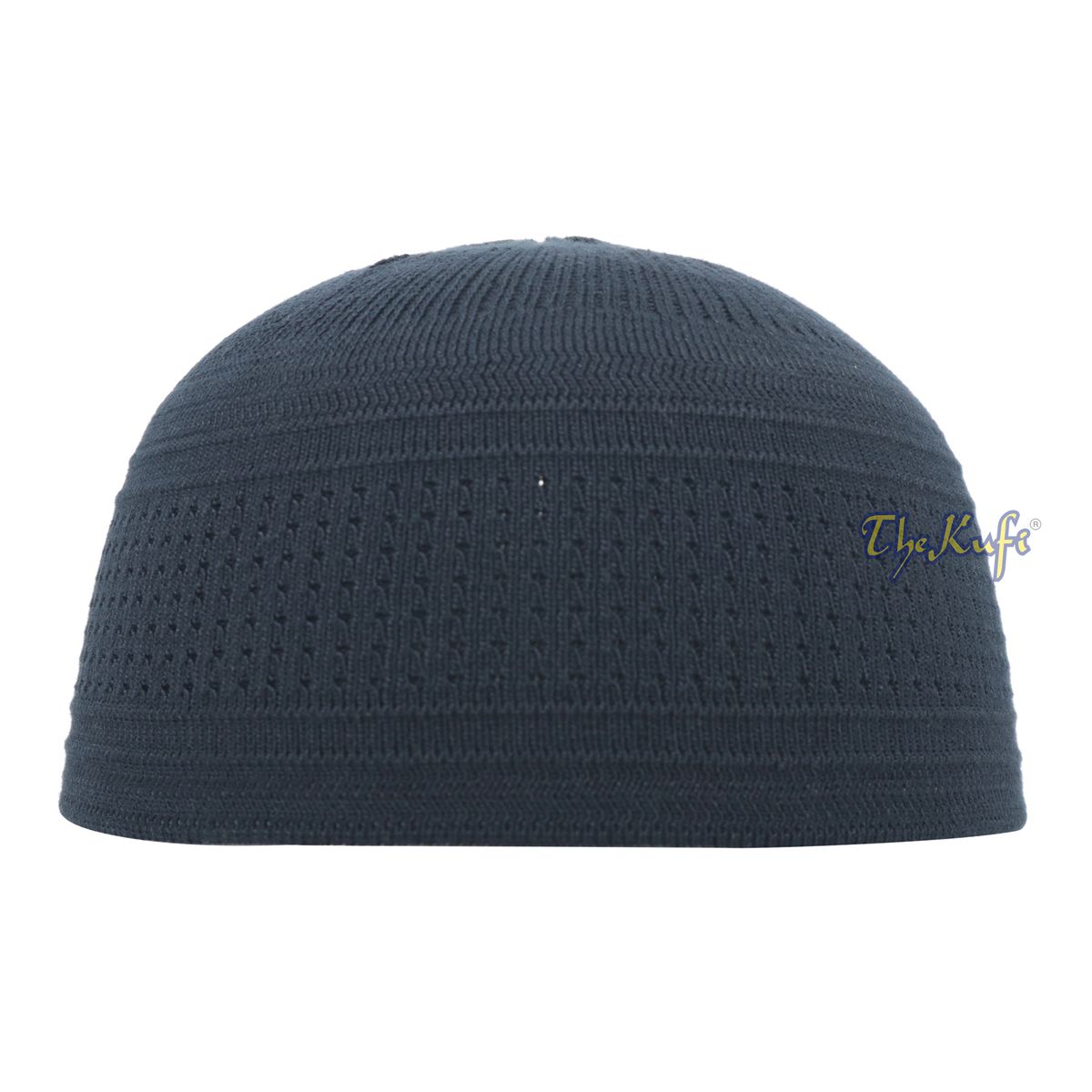 Extra Dark Blue Cotton Stretch-Knit Kufi Hat Skull Cap